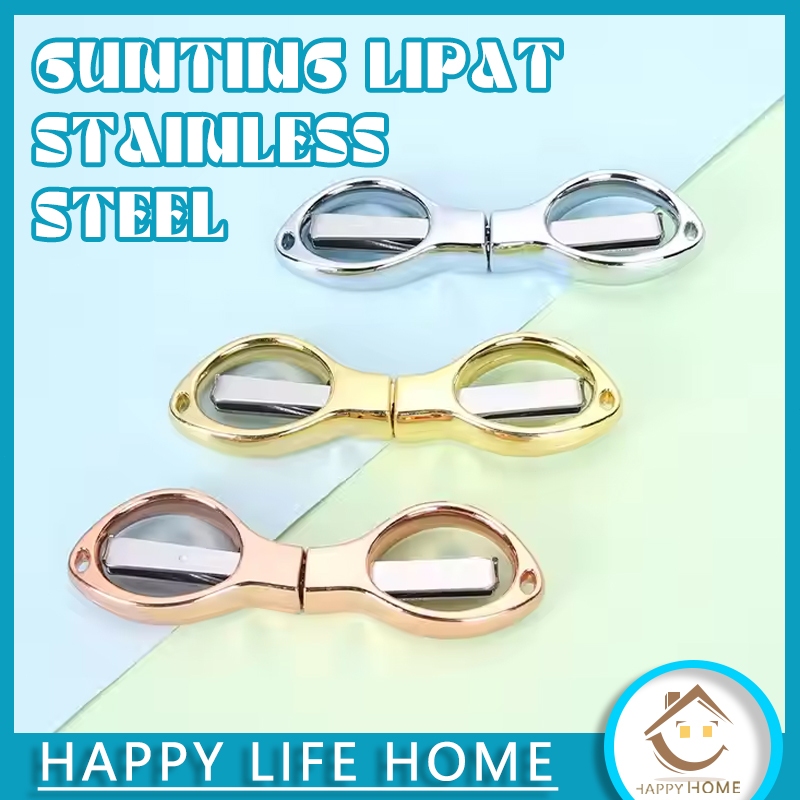

Gunting Mini Lipat Model Kacamata SILVER Gunting Lipat Portable Stainless Steel Gunting Travel Folding Scissors
