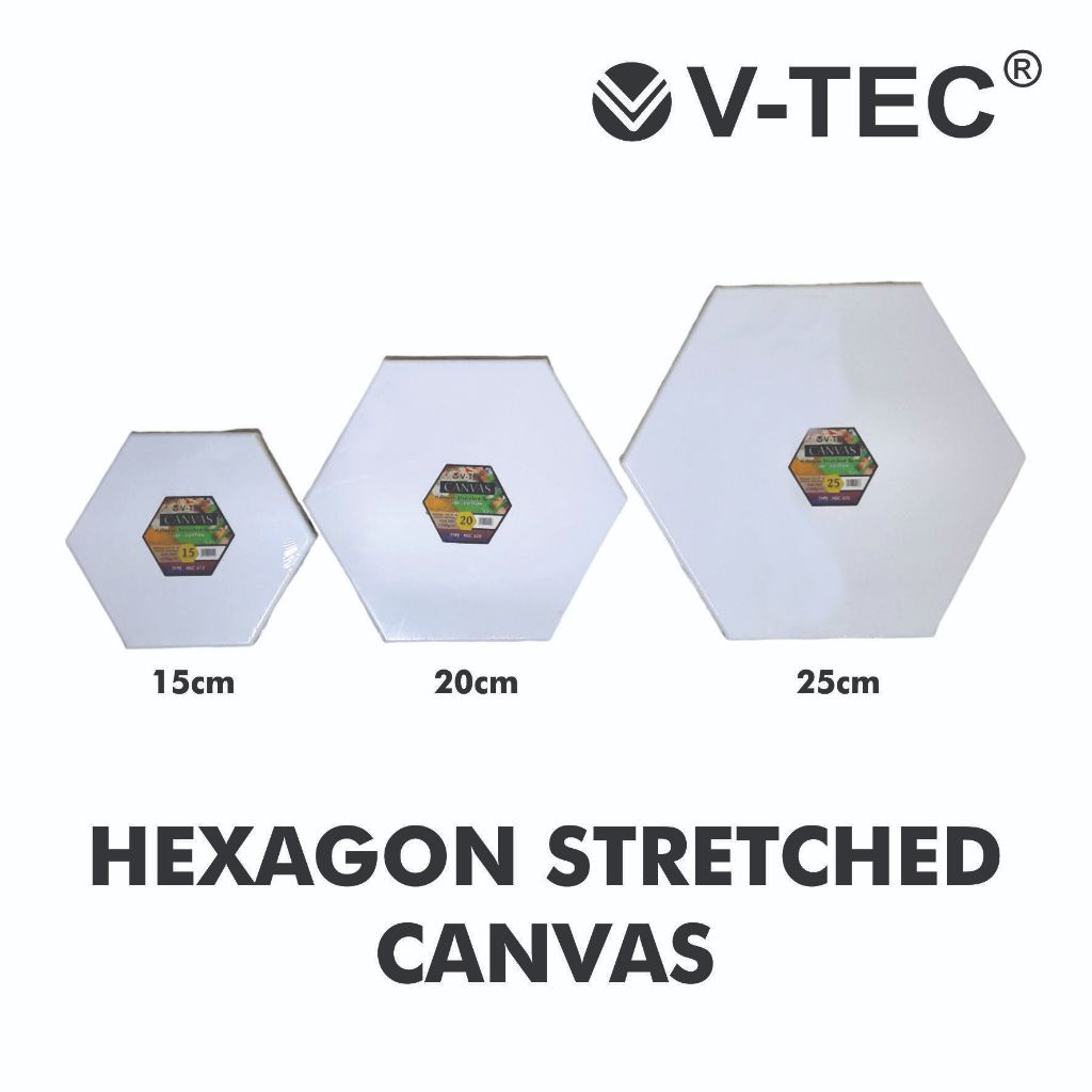 

V-TEC Hexagon Stretched Kanvas / V-TEC Kanvas Bingkai