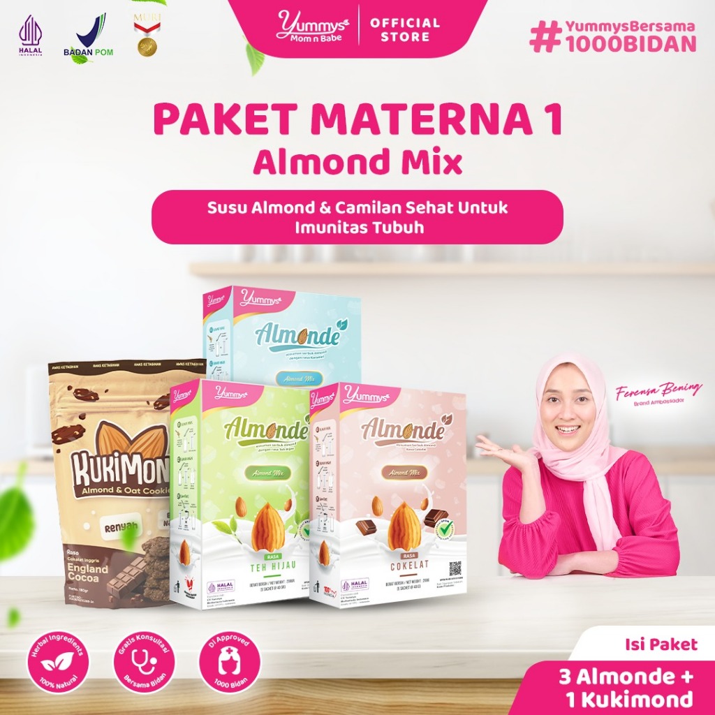 

Paket Materna - Almonde Susu Almond Kaya Asam Folat - Nutrisi Lengkap | Minuman Sehat Rendah Gula