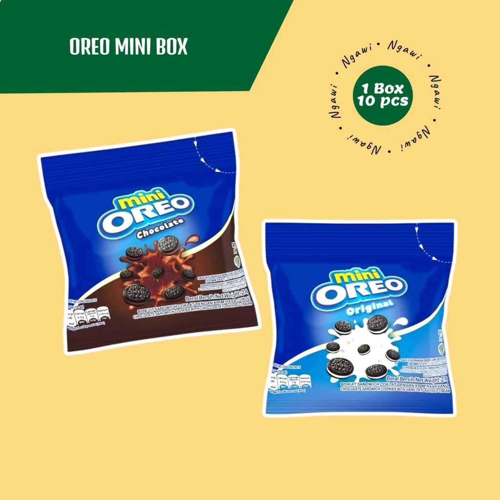 

Mini Oreo 20.4g renteng 10pcs, Snack Cemilan || Mini Oreo Rasa, oleh oleh ngawi10 j