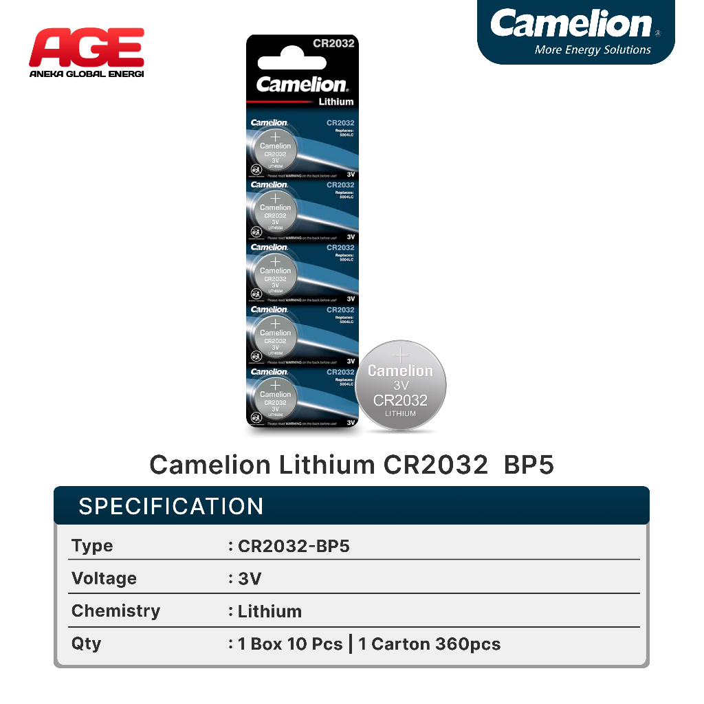 Camelion Lithium Battery Batre Coin Batere 2032 Baterai Lithium Cr2032