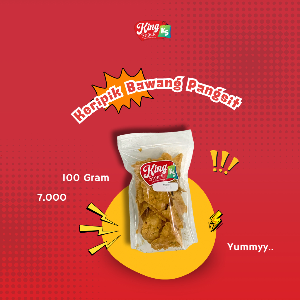 

King Snack Keripik Bawang Pangsit 100 Gram - Cemilan Keluarga - Jajanan Pasar - Jajanan Tradisional