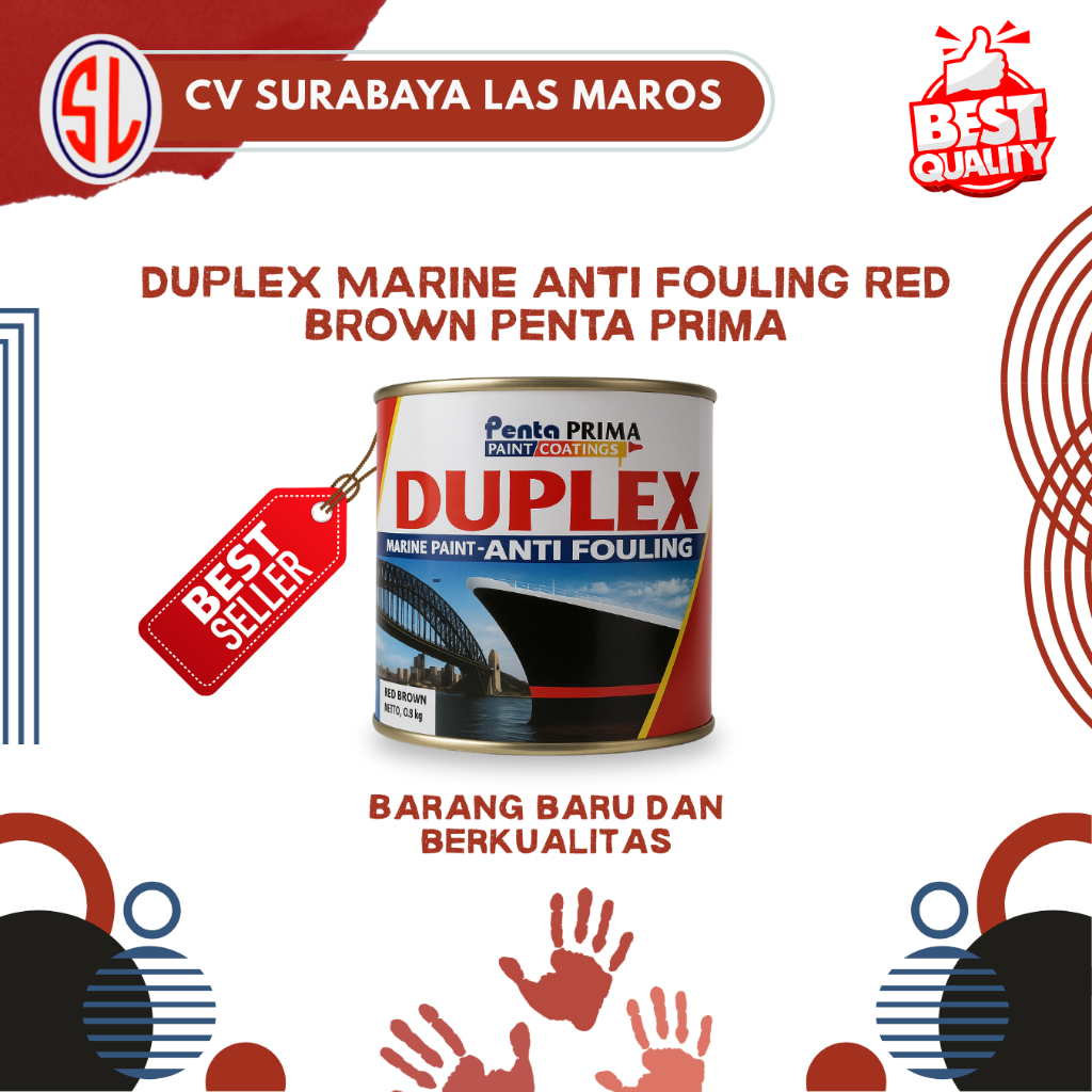 Cat Kapal Duplex Marine Anti Fouling Red Brown – Penta Prima Cat Anti Lumut & Kerak 0,9 Kg
