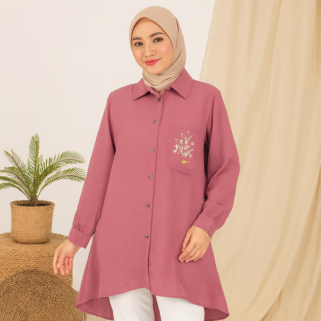 Atasan Tunik Saku Bordel Wanita Merk Shanta