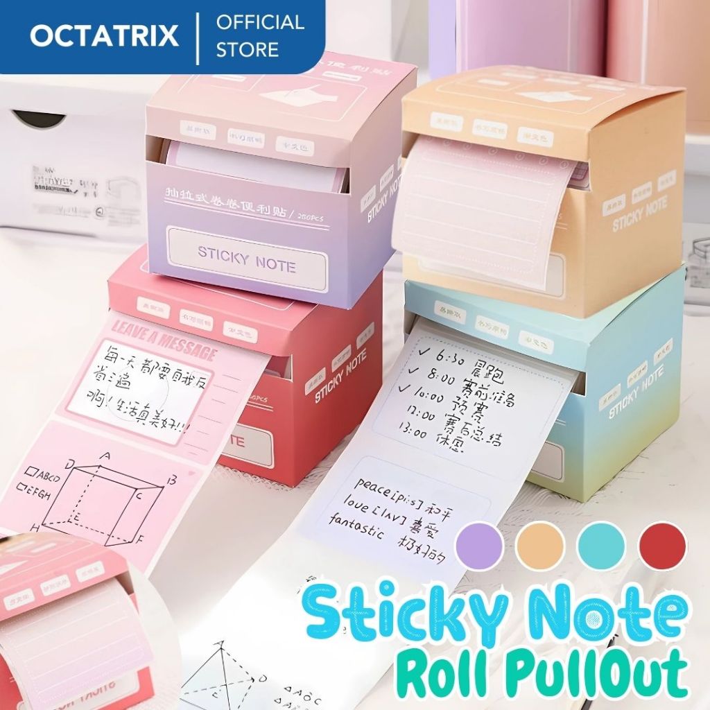 

Sticky Roll Notes Kertas Memo Tempel Gradient Color Aesthetic Kertas Pengingat Gradasi Lucu