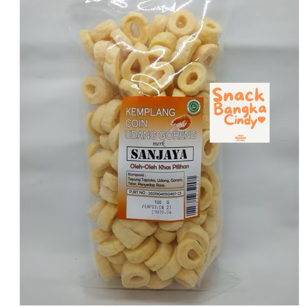 

Kerupuk Kempelang Udang Bentuk Koin Sanjaya Snack Bangka