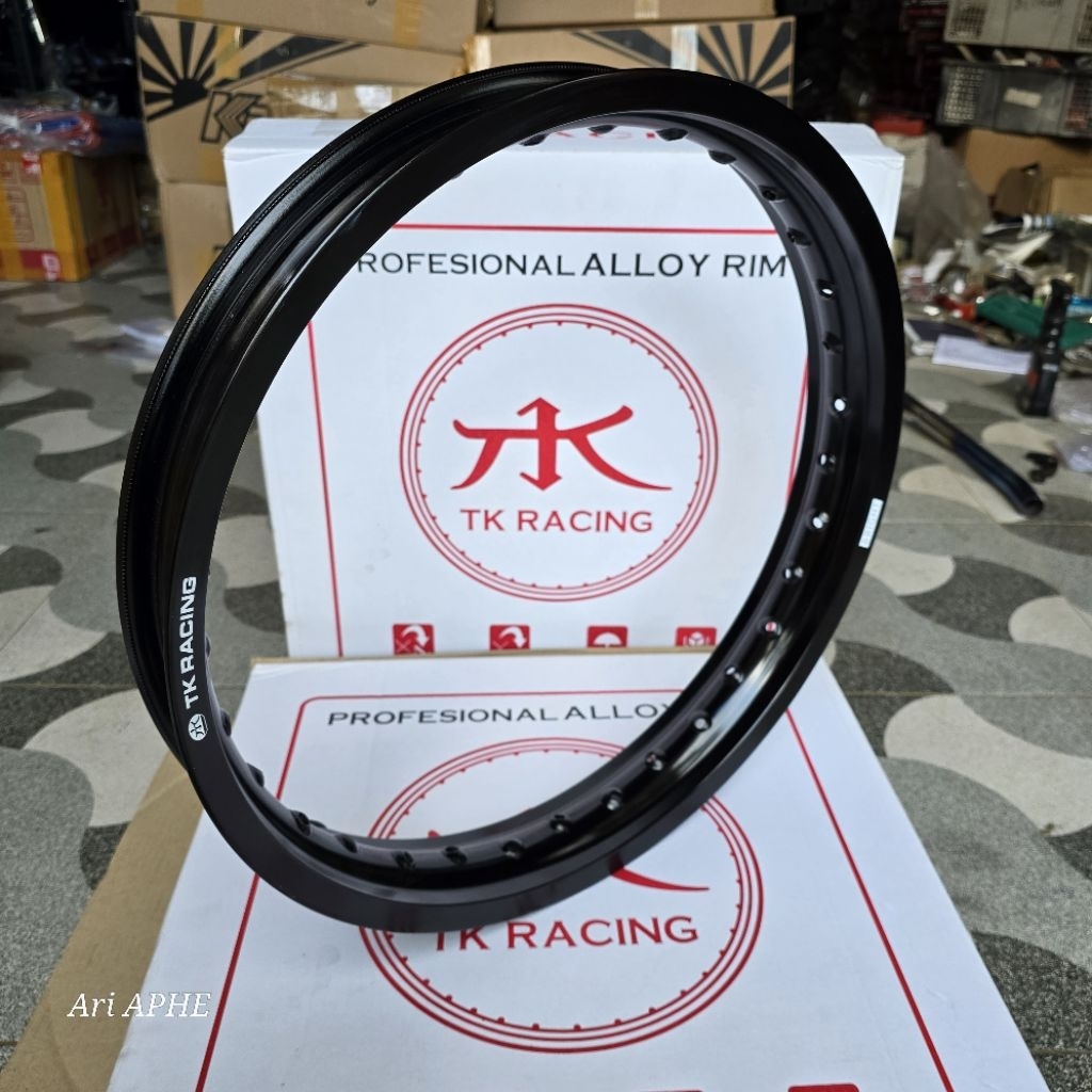 OBRAL rim velg TK RACING BRIGHT 215 ring 18 hole 32 WM shape warna hitam glossy - velg alloy almuniu
