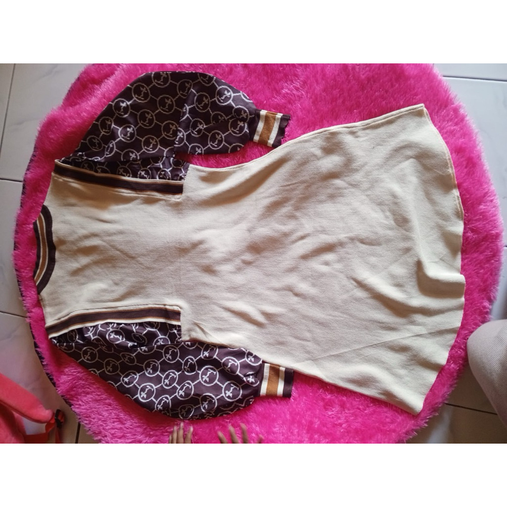 tunik knit kombinasi scuba