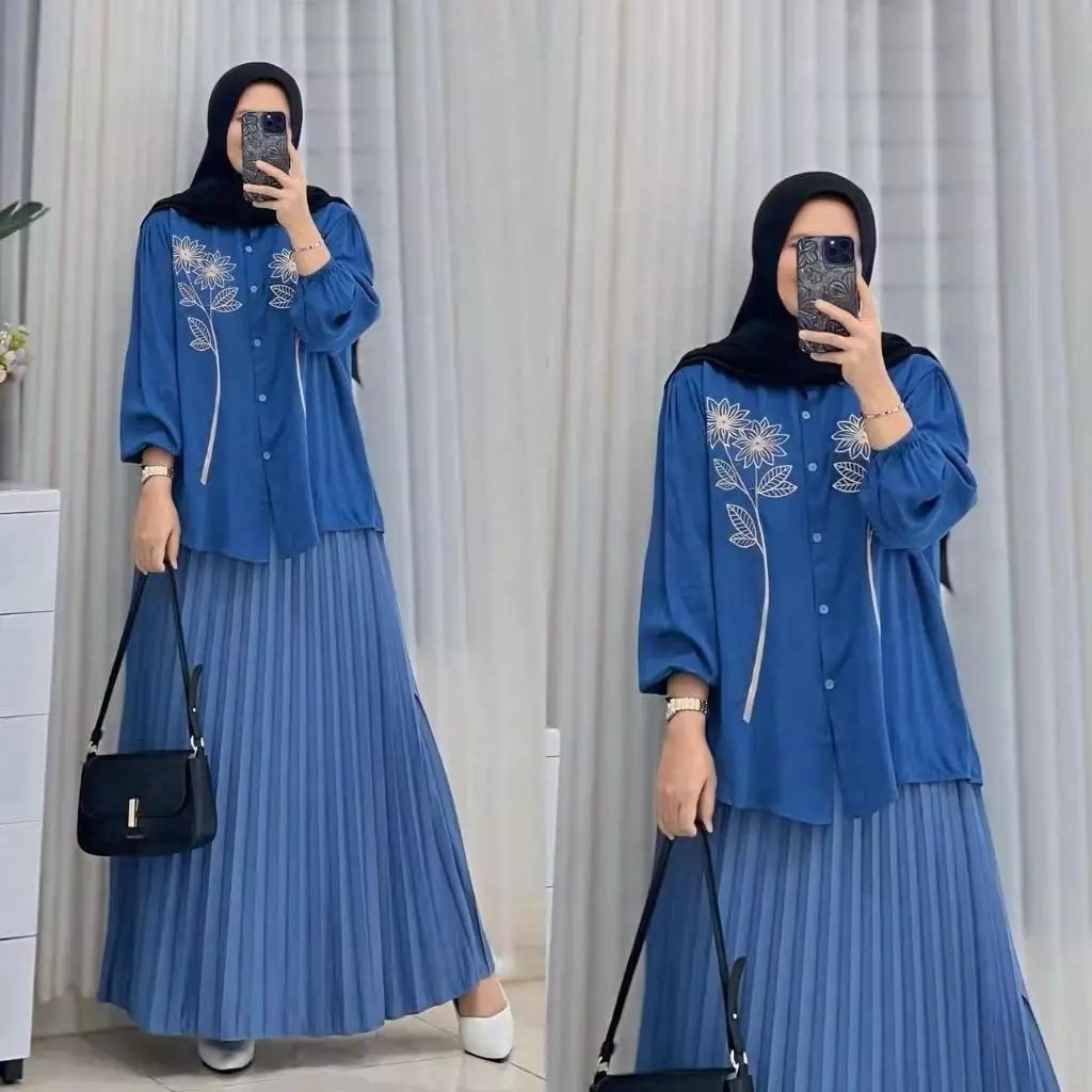 NEW ATASAN KEMEJA POLOS KATUN MIX BORDIR LD 110 / ATASAN KEMEJA POLOS WANITA / KEMEJA KERJA / BAJU W