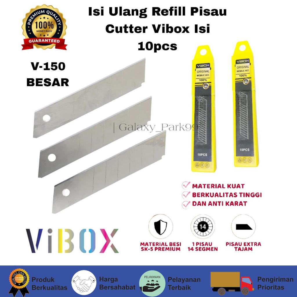 

(isi 10mata) Vibox Refill Cutter Blade Isi Ulang Cutter V-150 Mata Pisau Ukuran Besar Pisau Professional Japan Quality [GLX]