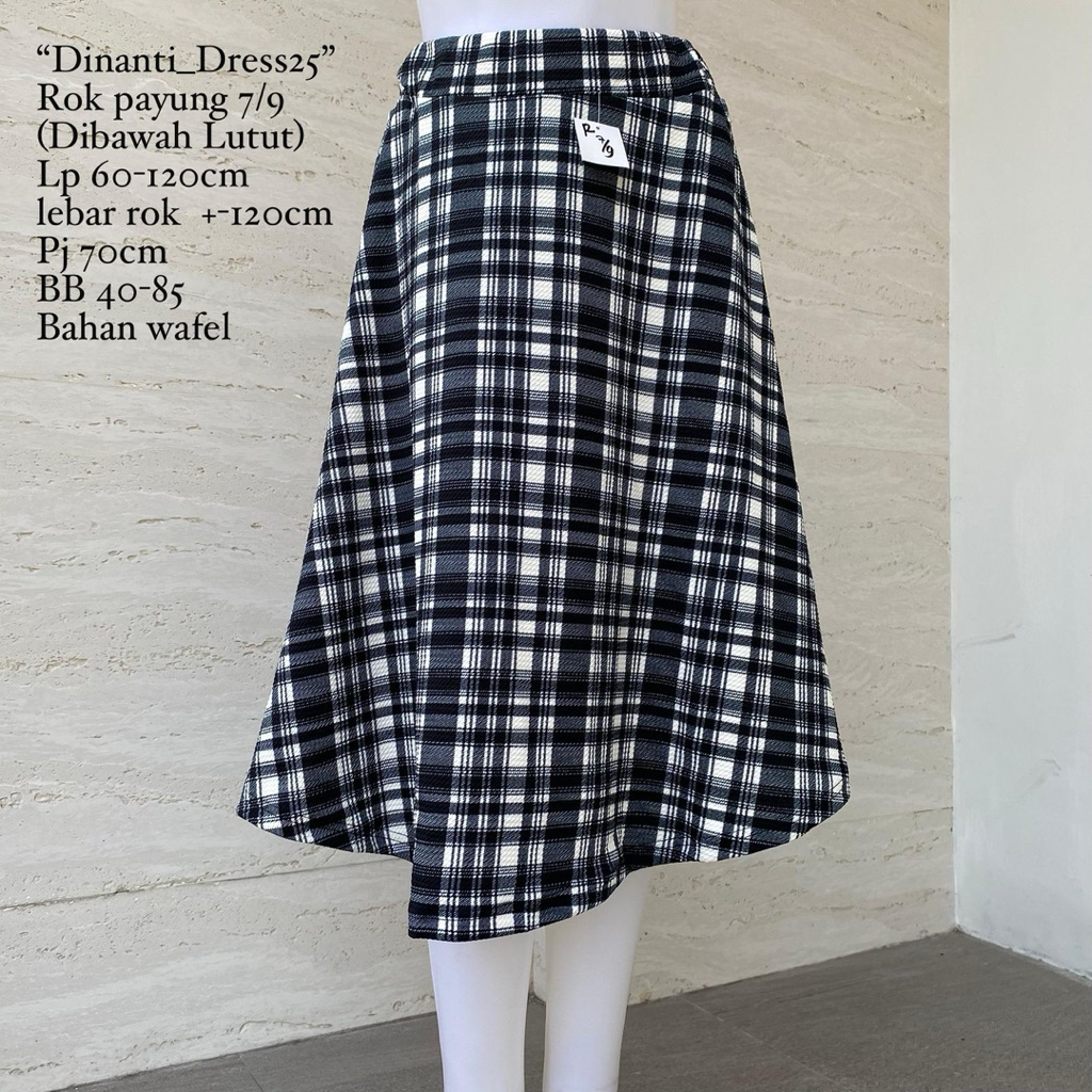 Rok Payung Wanita 7/9 Waffe Motif Kotak