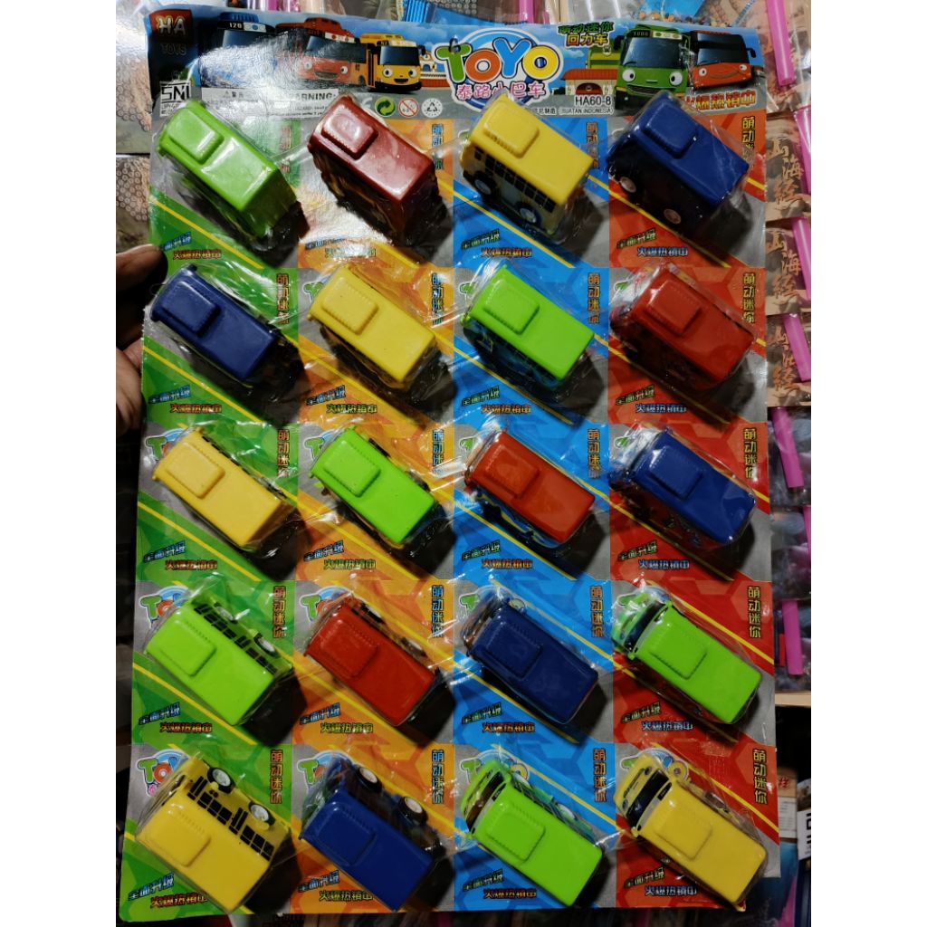 Mainan Bus Tayo Kecil Isi 20 Pcs / Mini Bus Tayo Murah / Bus Tayo Eceran Dua Ribu