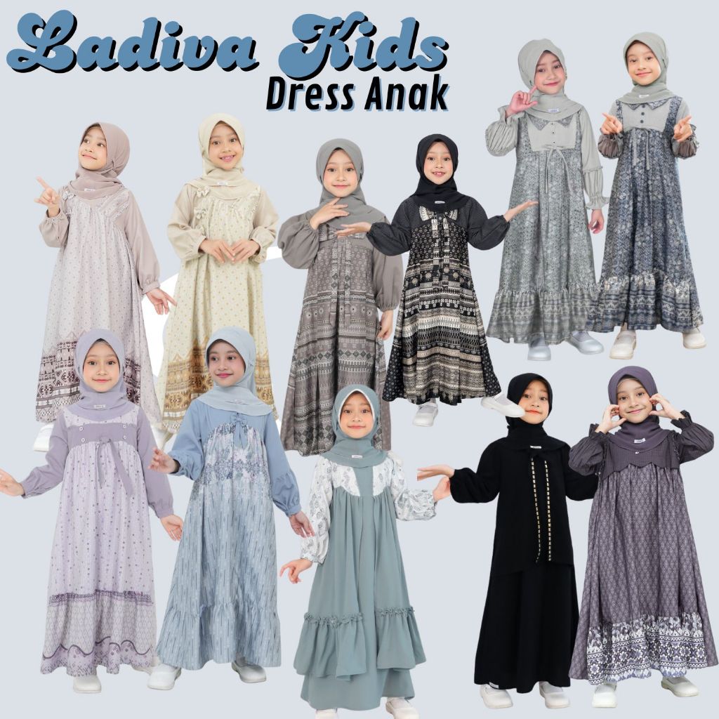 Gamis Set Khimar Anak LADIVA KIDS SERIES by ETHICA / Gamis Dress Silky Anak