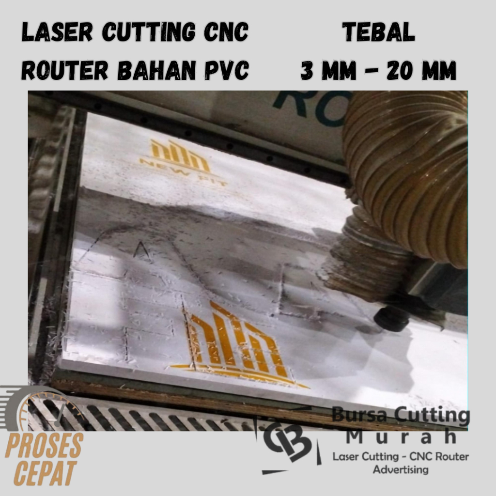 Jasa Cutting CNC Router Laser Bahan PVC / Cutting Bahan PVC Tebal 3MM 6MM 9MM 15MM 18MM 20MM