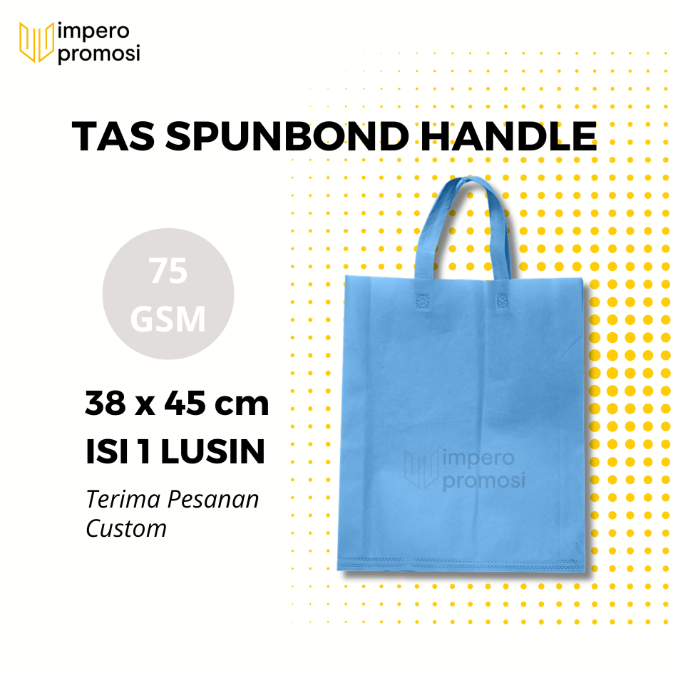

Impero - GOODIE BAG SPUNBOND HANDLE 38x45 / Harga Satuan / Kantong Belanja Murah (Biru Muda)