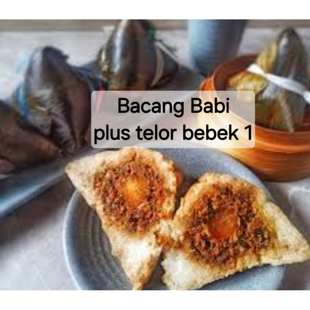 

Bacang Jumbo Nasi isi daging babi + 1 kuning telor bebek