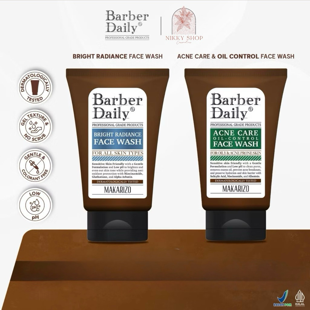 Barber Daily Face Wash | Barber Daily Bright Radiance Face Wash | Barber Daily Acne Care & Oil Contr
