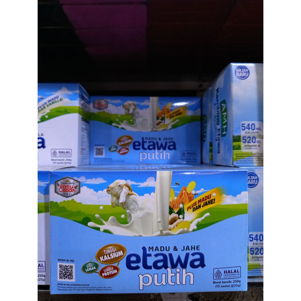 

Susu Kambing Etawa Bubuk Sachet Ratu Lebah