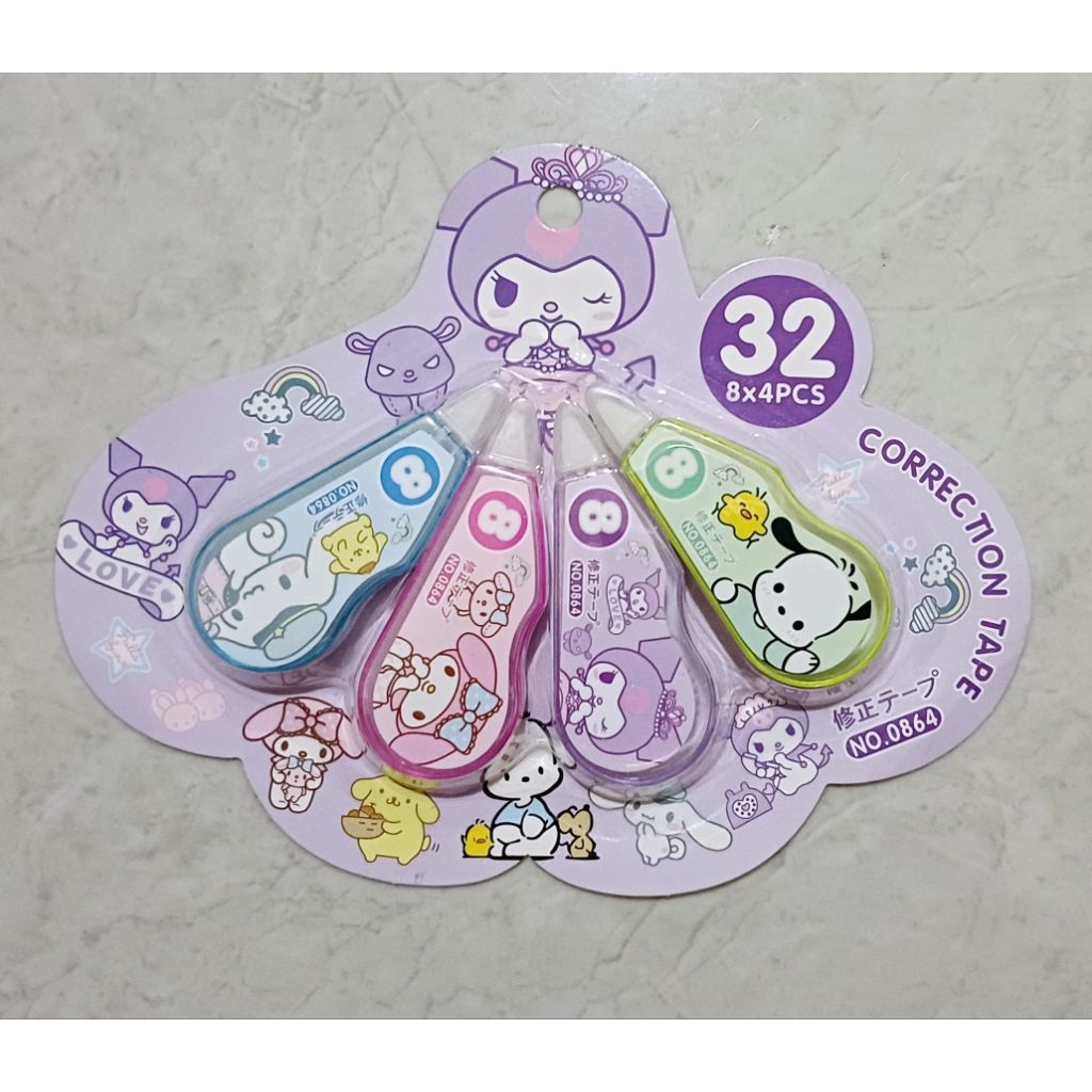 

(isi 4) Tipe X Stipo Penghapus Pulpen Pena Sanrio Kuromi Melody Cinnamoroll Pochacco 8M