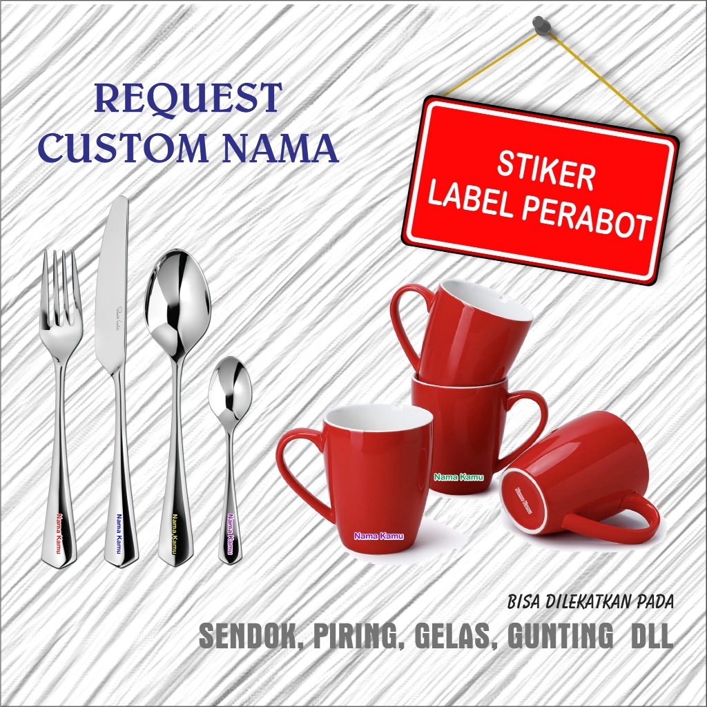 

Sticker Label Perabot Mangkuk Mug Sendok Piring Gelas Tumbler Waterproof STIKER DTF UV Stiker