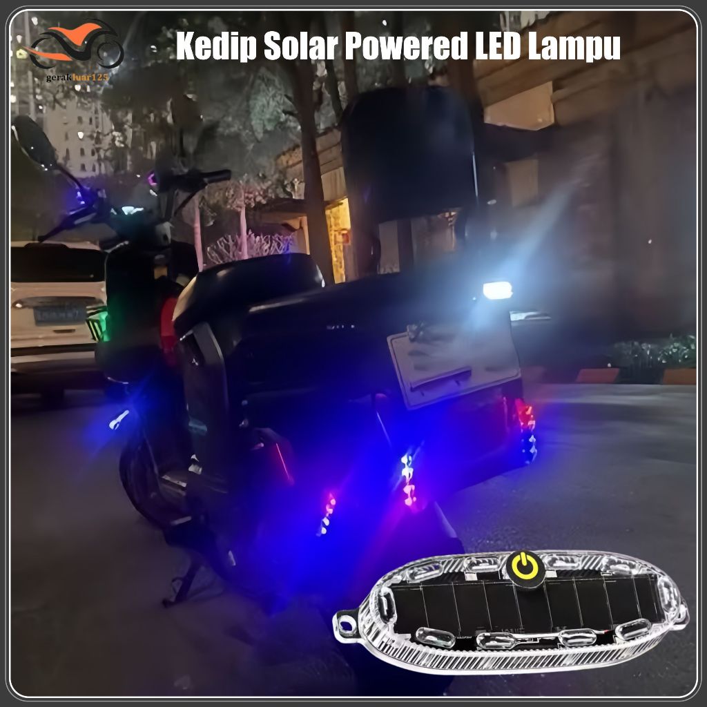 Lampu Kedip Solar Powered LED Lampu Pesawat Motor Mobil Truk RGB 3 Mode