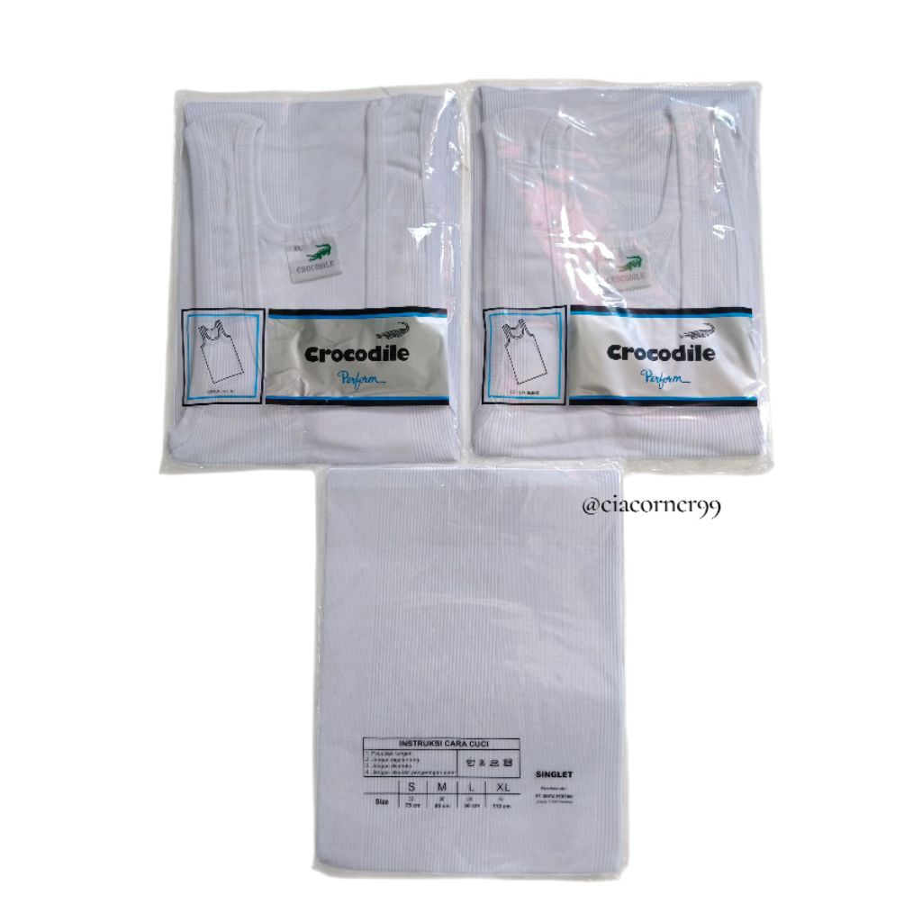 Singlet Pria Crocodile Putih Original | Kaos Dalam Tanpa Lengan Pria Dewasa | Singlet Crocodile