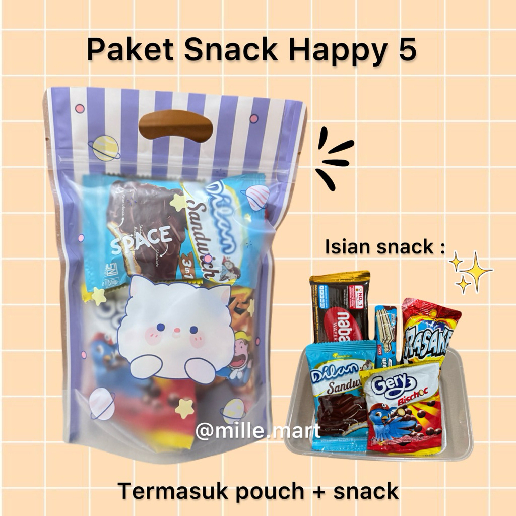 

Paket Happy 5 - Goodiebag tas ulang tahun snack/ziplock goodie bag/Paket Ulang Tahun Anak/Bingkisan Ulang Tahun Anak/Souvernir Pesta Ulang Tahun/Hampers Ulang Tahun Anak/Paket Makanan Ringan Anak