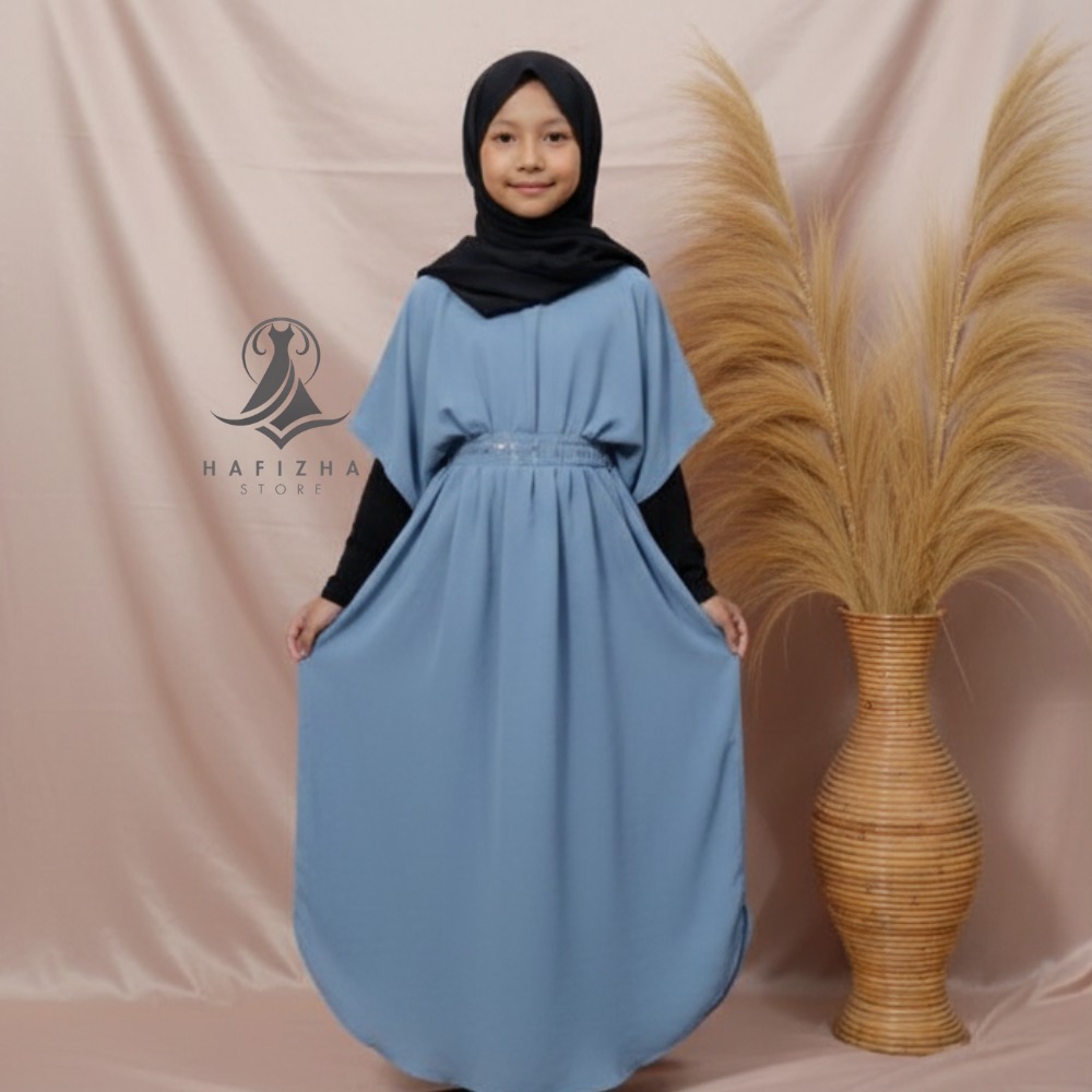 Kaftan Crinkle Anak Perempuan Baju Muslim Kondangan 2-12Tahun