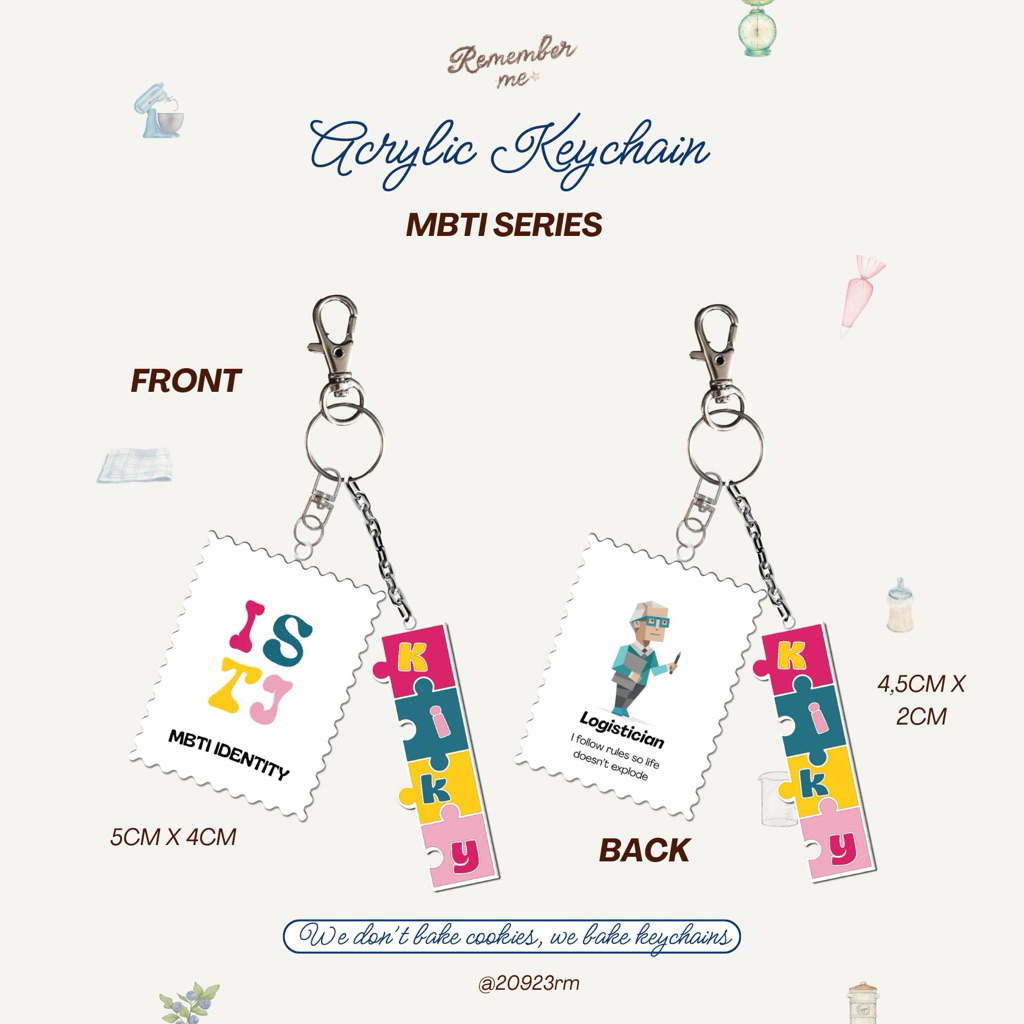 MBTI KEYCHAIN/GANTUNGAN KUNCI MBTI/CUSTOM/ACRYLIC MBTI KEYCHAIN