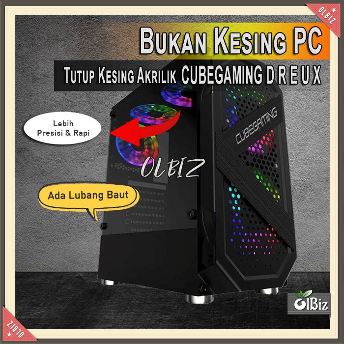 Tutup Kesing Casing Cube Gaming Dreux Akrilik Acrylic Side Panel Cube Gaming Dreux Tutup Casing Desk
