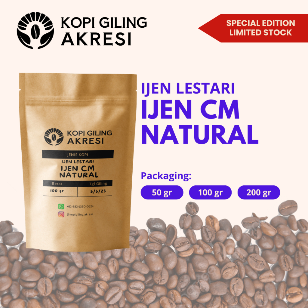 

Ijen Lestari Carbonic Maceration (CM) Natural - Kopi Giling Bubuk 250 gr | Kopi Giling Akresi