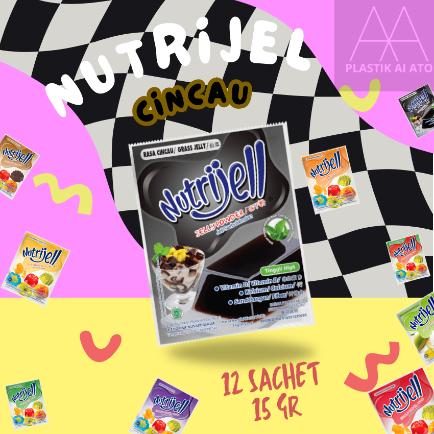 

Nutrijel Jelly Powder Rasa CINCAU HITAM Mix 12 Sachet Kenyal Segar cocok untuk ES TELER