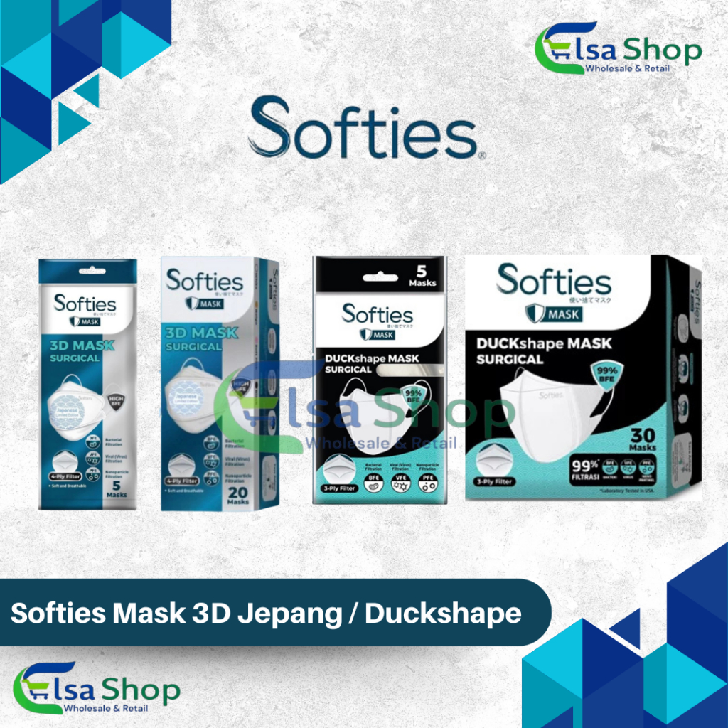 Softies Surgical 3D Mask / Duckshape Mask | Masker Softies | Masker KF94 | Masker Duckbill