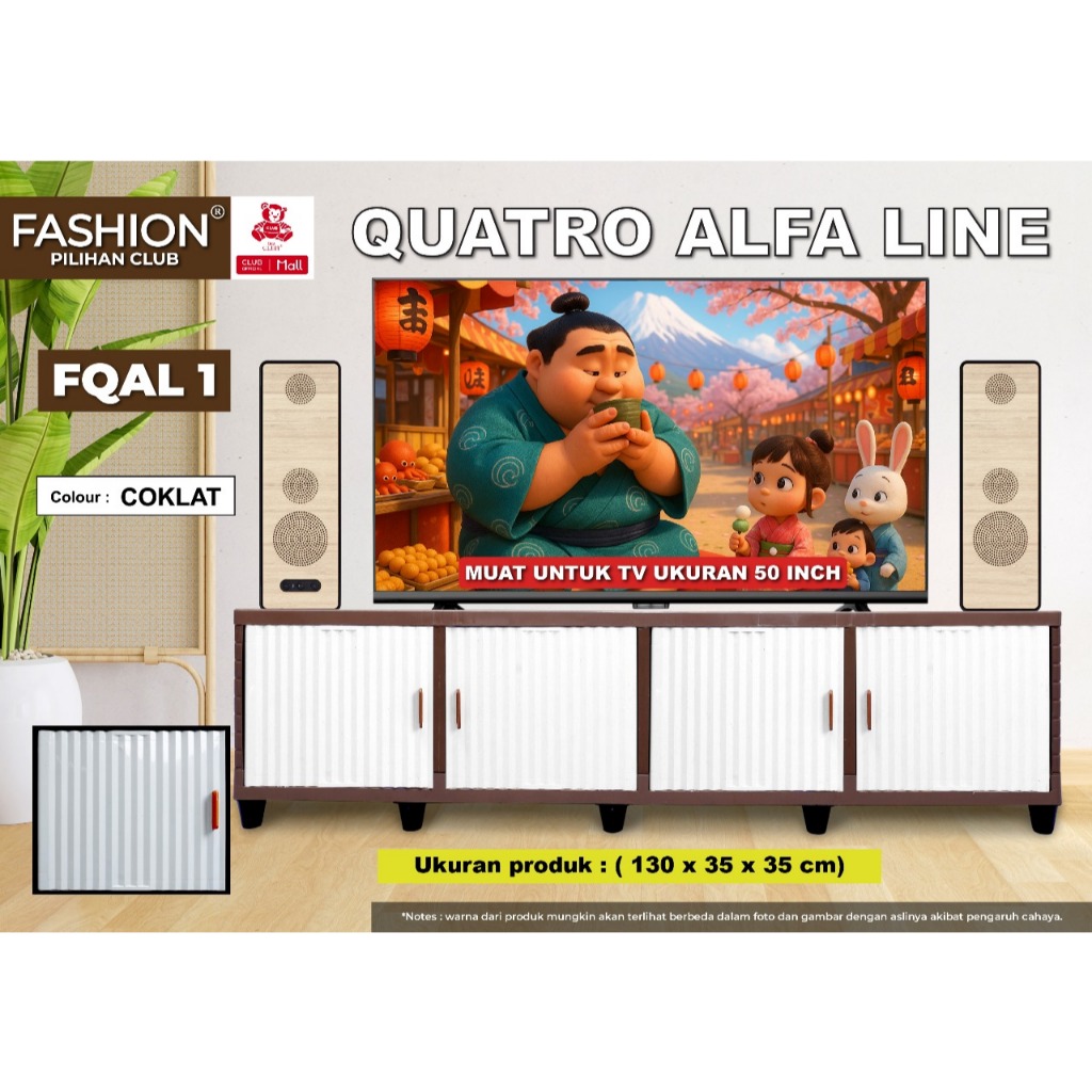 CLUB Fashion Quatro Line Meja TV Plastik Minimalis Konsol TV  Meja TV Aesthetic Lemari Meja TV