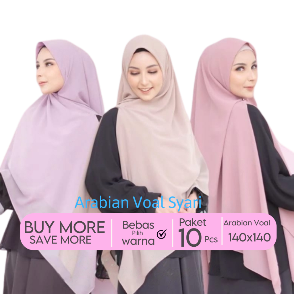 Hijab Segi empat Jumbo 140x140 Jilbab Segi empat Paris Premium Syari