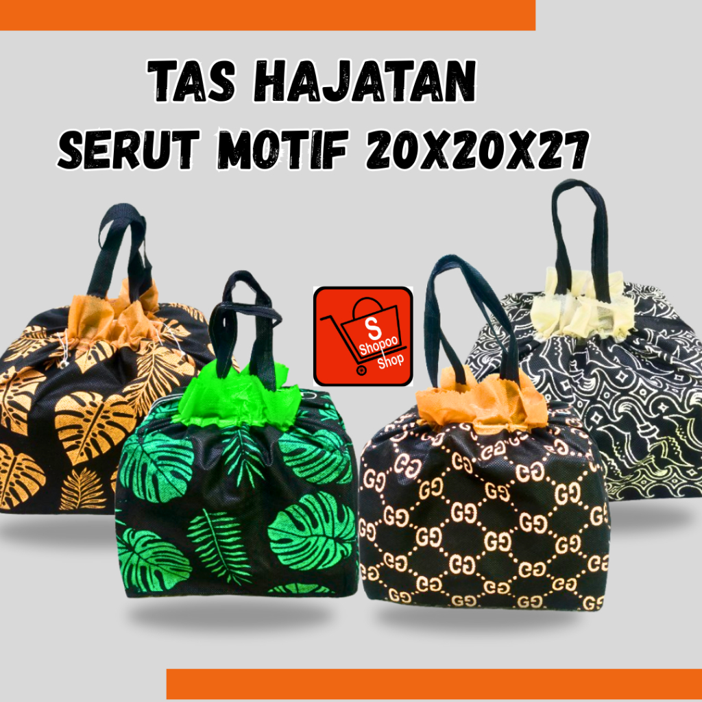 (1Lusin=12pcs) Tas Hajatan Serut 20X20 | Tas Spunbond | Tas Goodiebag ] Tas Hajatan Murah