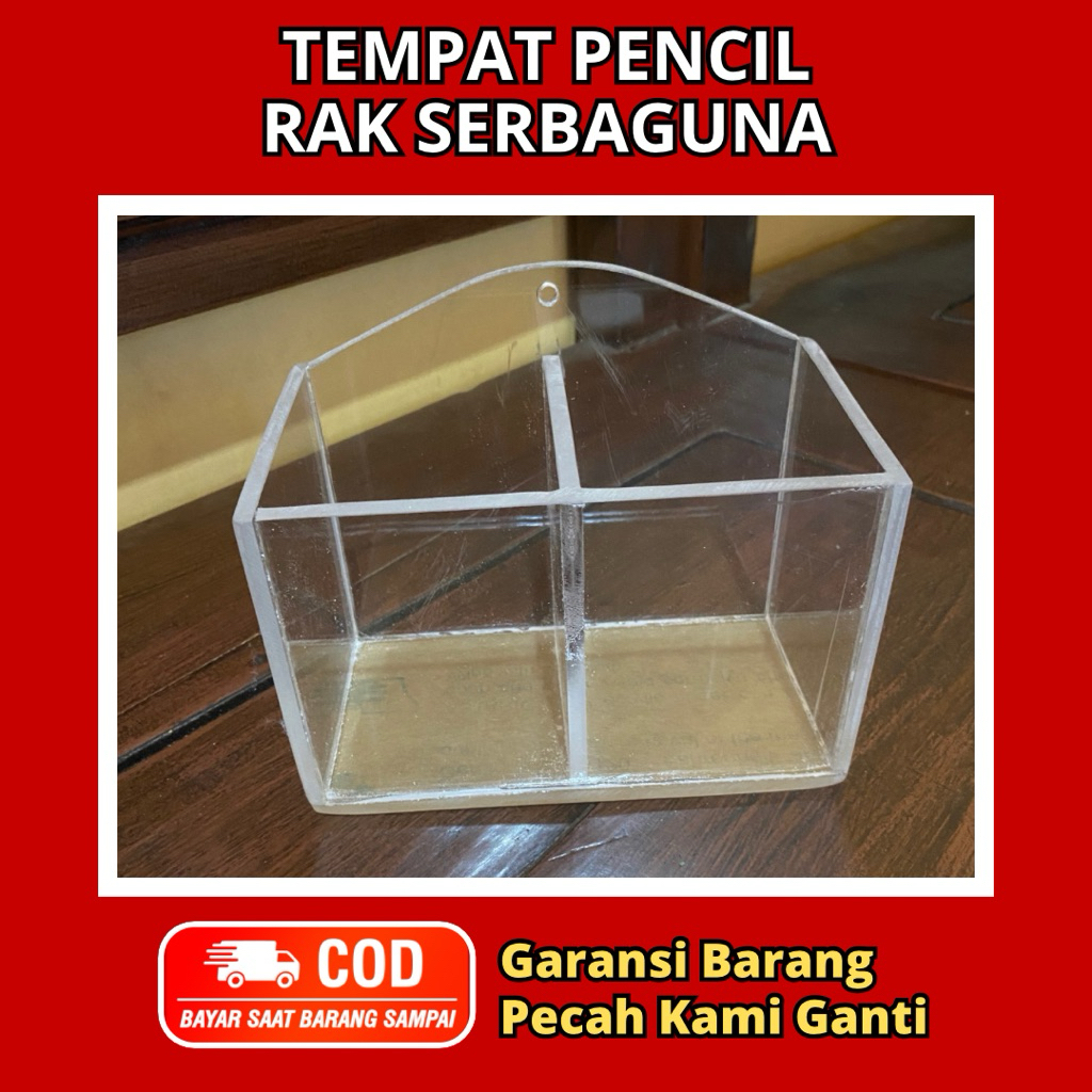

Tempat Pensil Akrilik Murah - Rak Serbaguna Akrilik - Tempat Make Up Akrilik - Wadah Serbaguna Minimalis - Tempat Sabun