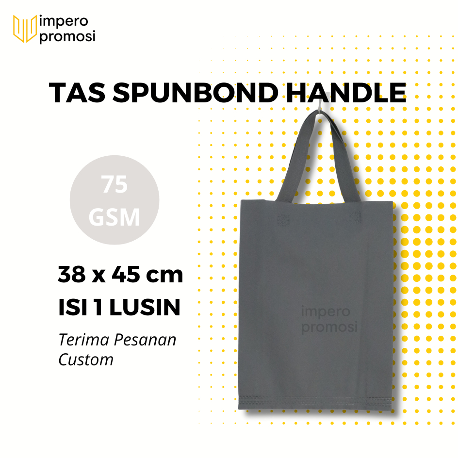 

Impero - GOODIE BAG SPUNBOND HANDLE 38x45 / Harga Lusinan / Kantong Belanja Murah (Abu-Abu)