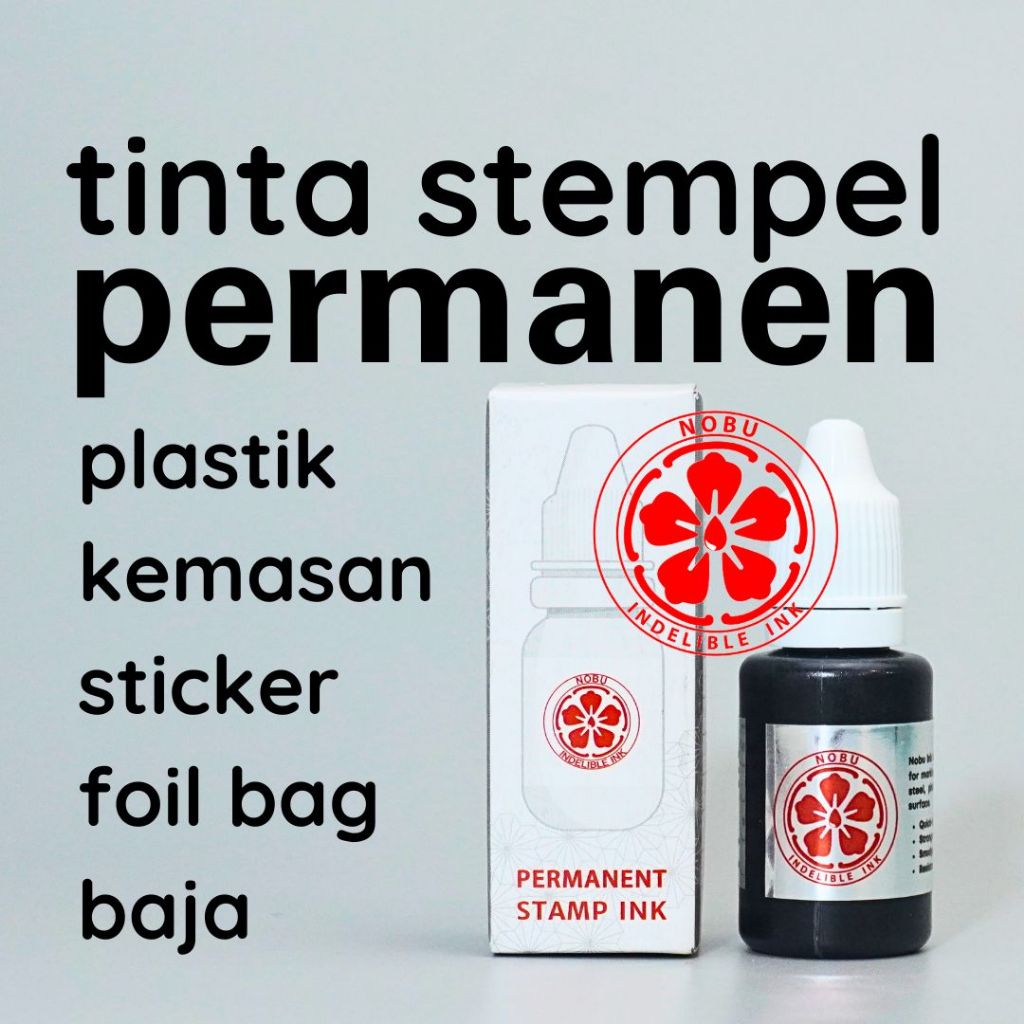 

Tinta Stempel Nobu Ink - Permanen ke Plastik, Foil Bag, Sticker, Kemasan