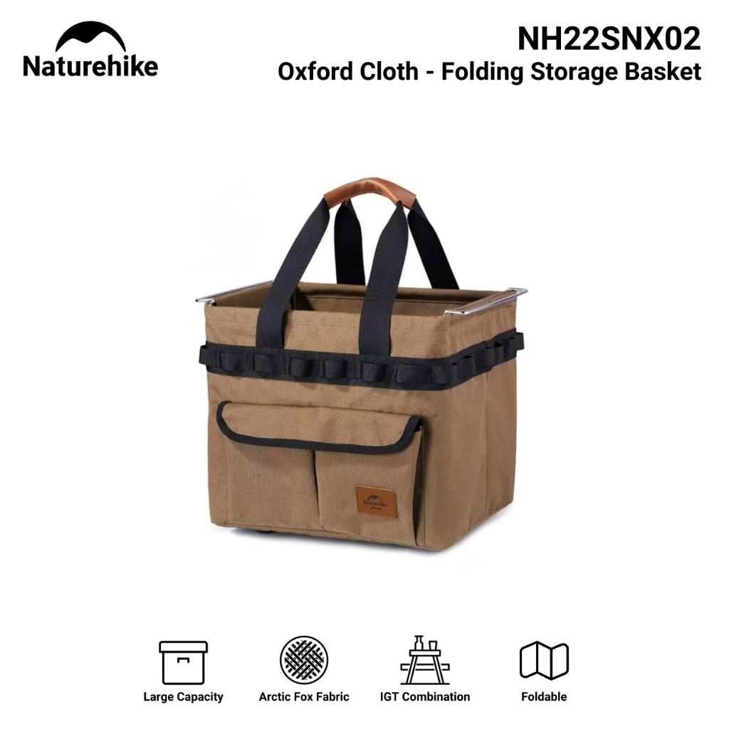 TAS KERANJANG PIKNIK LIPAT NATUREHIKE NH22SNX02 OXFORD CLOTH FOLDING STORAGE BASKET STORAGE PENYIMPA