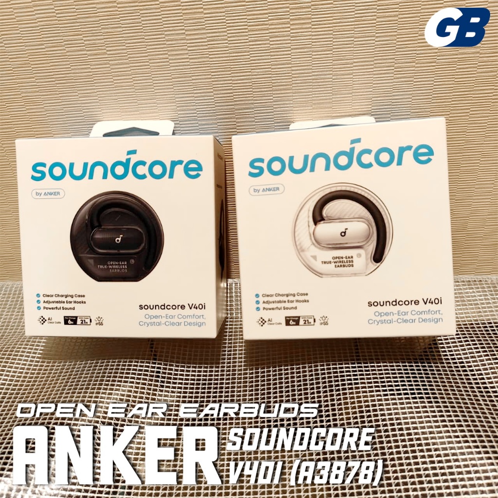 Anker Soundcore V40i A3878 Open Ear Earbuds IP55 SweatGuard Bluetooth 5.4 Multipoint Connection OWS 