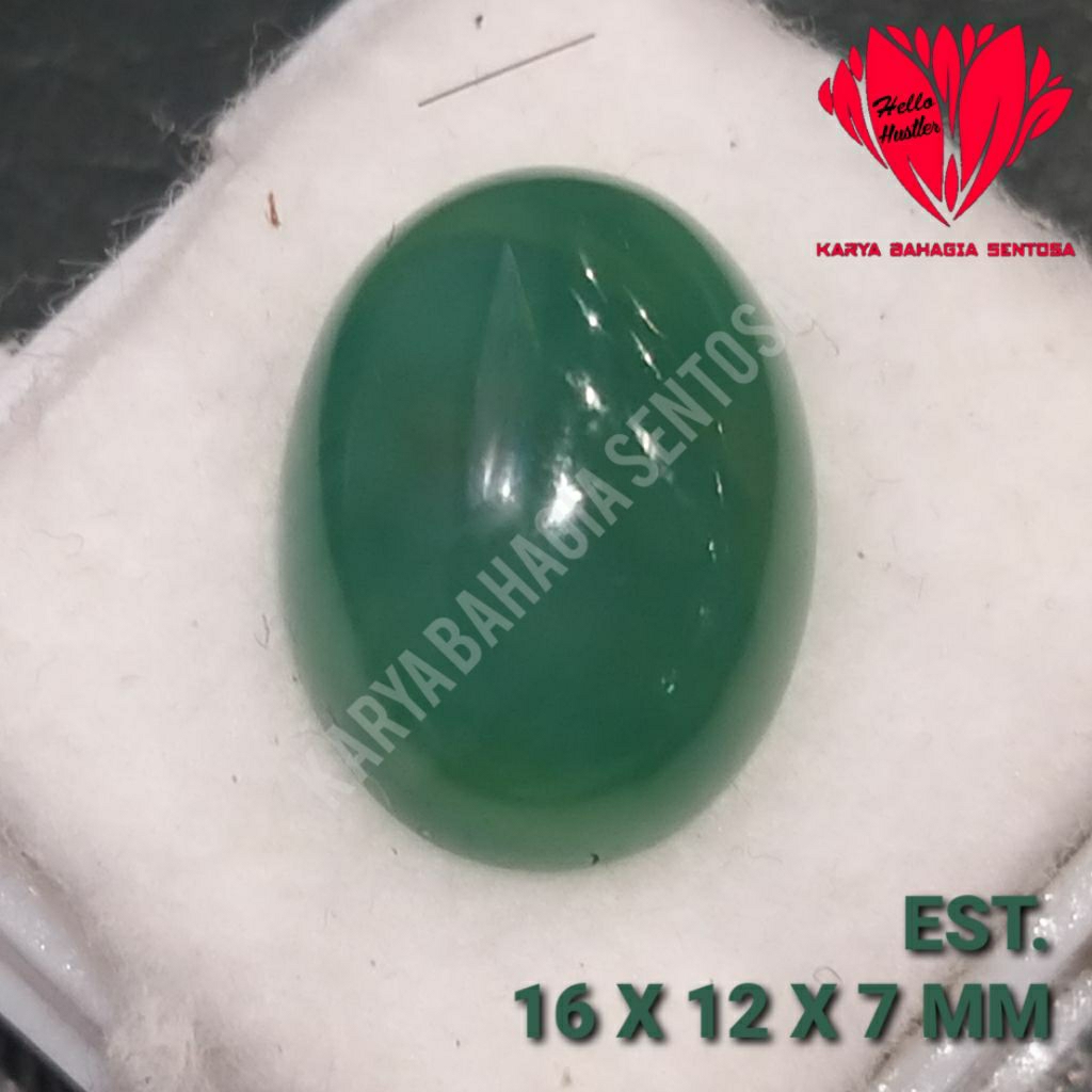Batu Permata Alami Pandan Hijau Suji Natural Chalcedony Size Kantoran Signature Collection