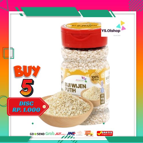 BIJI WIJEN PUTIH WANGI / SESAME SEEDS ROASTED KOREA JAVA SUPER FOOD 50 GRAM Makanan biji wijen