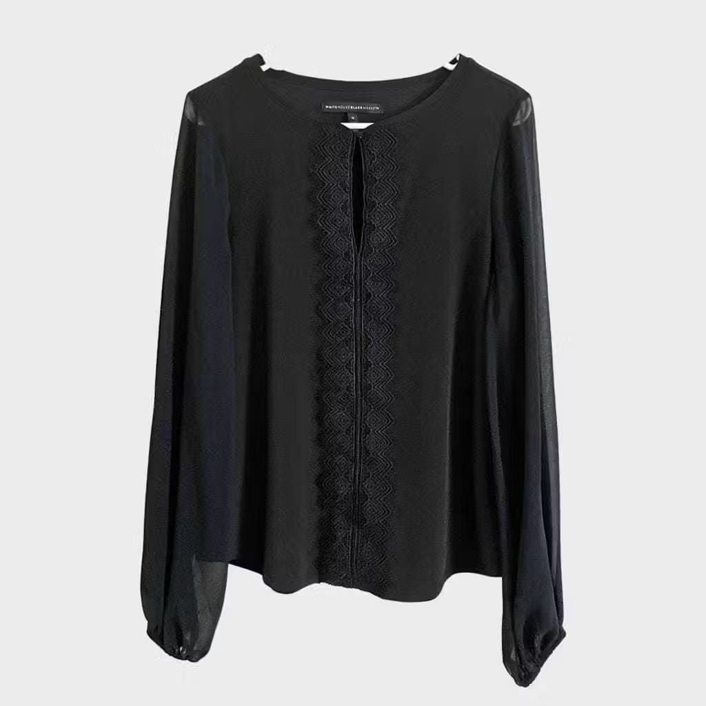 BLOUSE HITAM BRUKAT - BLOUSE WANITA