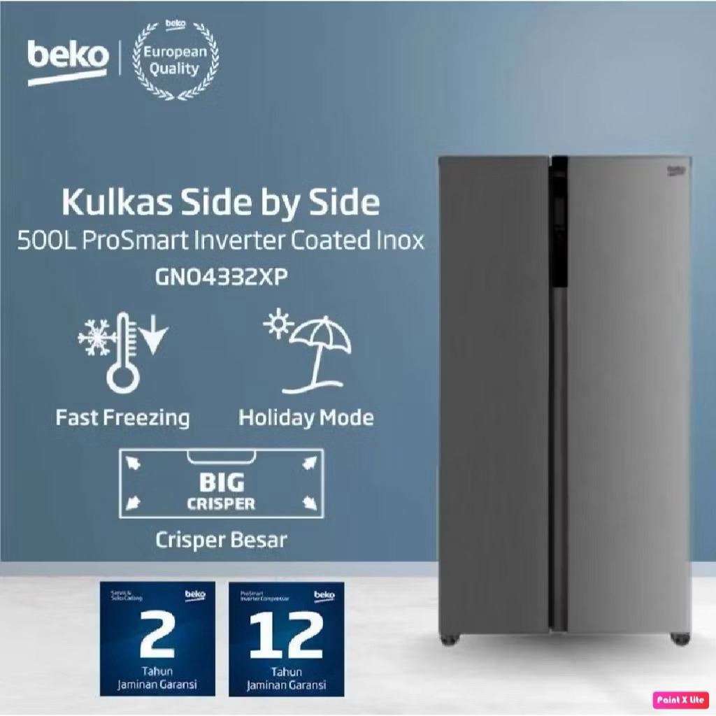 BEKO Kulkas Side By Side 500L GNO4332XP