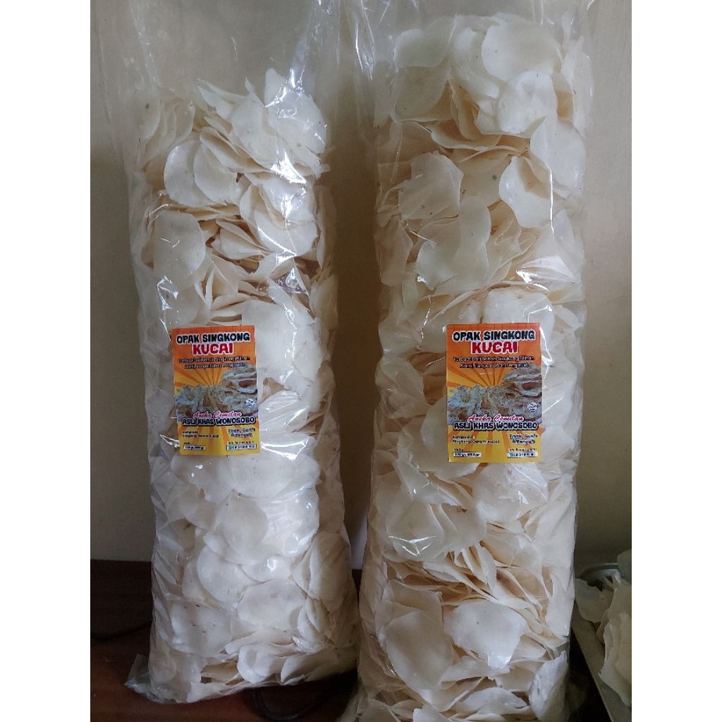

500.gr Opak Singkong Mentah Siap Goreng . Opak Koin Kucai Khas Wonosobo