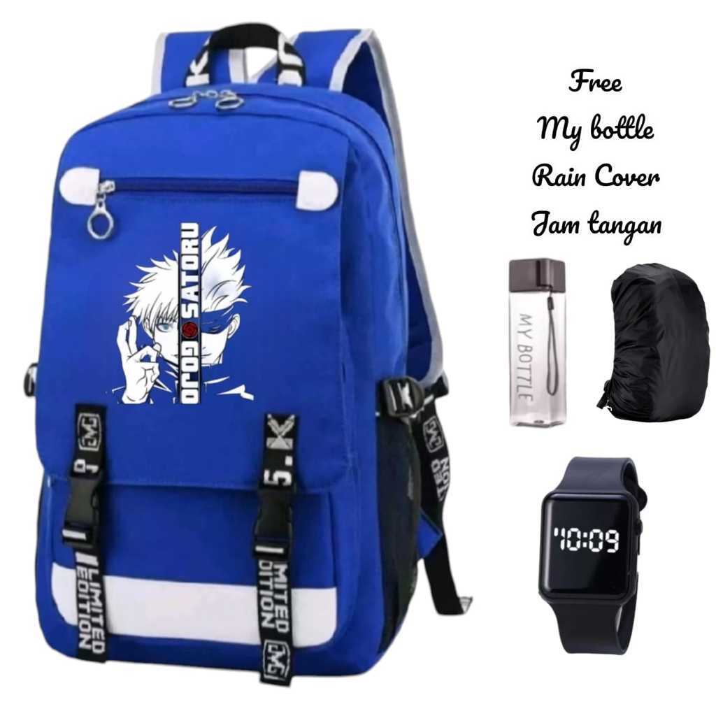 Tas Ransel Anime Gojo Satoru -Tas Gambar Anime Gojo -Tas Sekolah Remaja-Tas Ransel Hitam Stylish-Tas