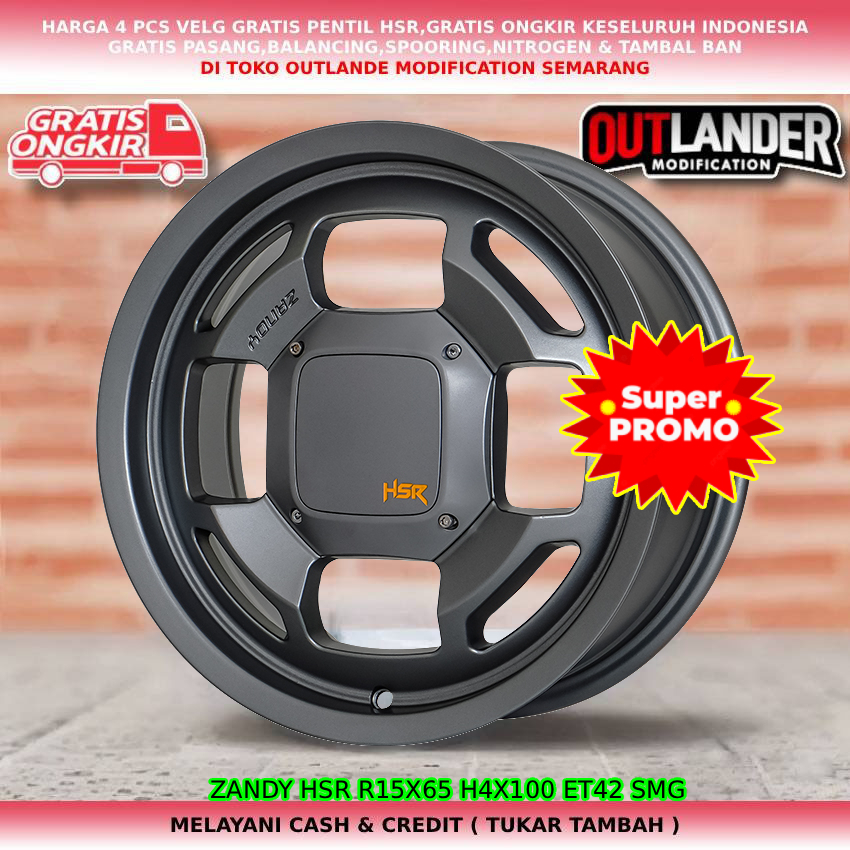 velg hsr R15 untuk mobil Mobilio Jazz Freed Brio City Aveo Datsun Go Ford Fiesta dll hsr zandy R15