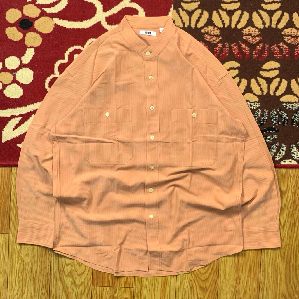 UNIQLO U STRIPE SHIRT SIZE L | SHIRT UNIQLO U STRIPE | STRIPE SHIRT UNIQLO U | KEMEJA STRIPE UNIQLO 