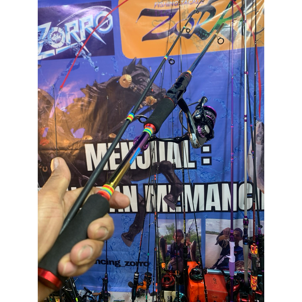 joran carbon zorro set reel bc zorro dan spining reel zorro